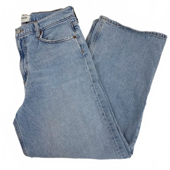 Agolde Denim - Agolde Light Wash Straight Leg Jeans | Womens 29 Regular Wool Turkey Cotton